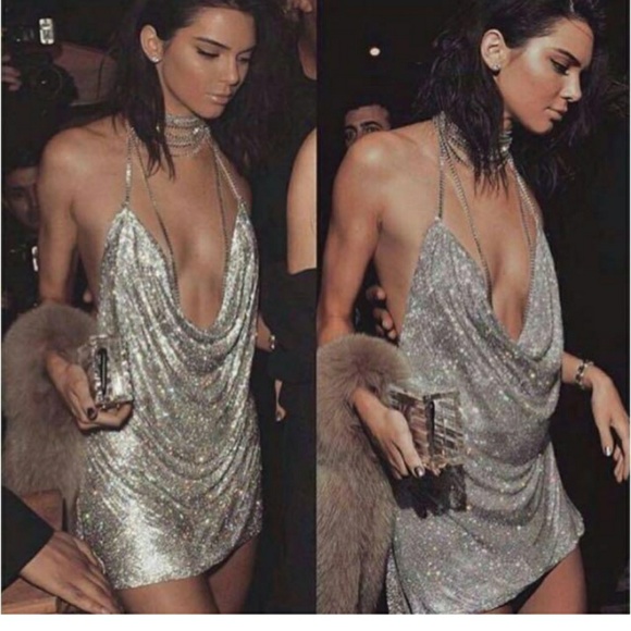 silver rhinestone dress